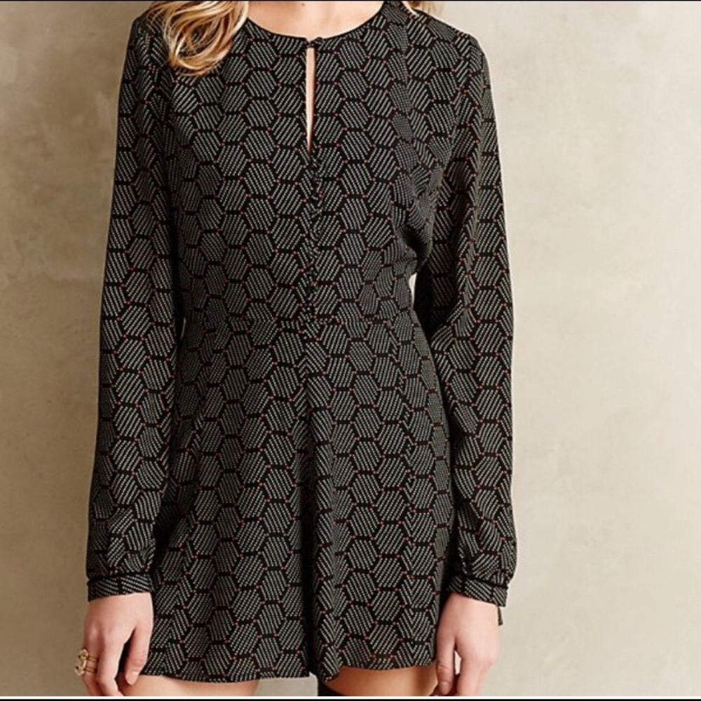 Anthropologie Harlyn honeycomb romper